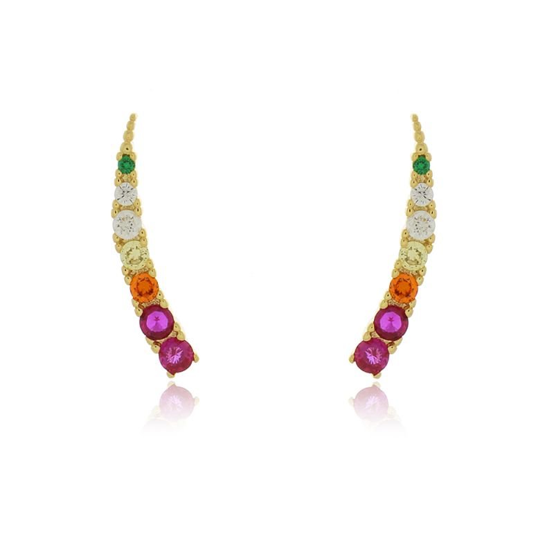 BRINCO EAR CUFF PEDRAS COLORIDAS