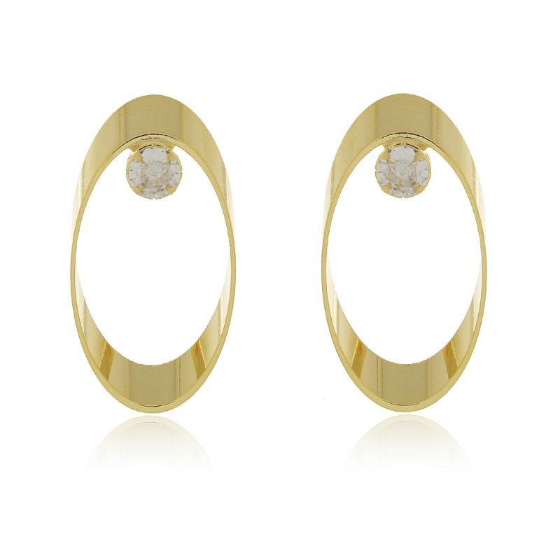 BRINCO OVAL BOLEADO E PONTO DE LUZ