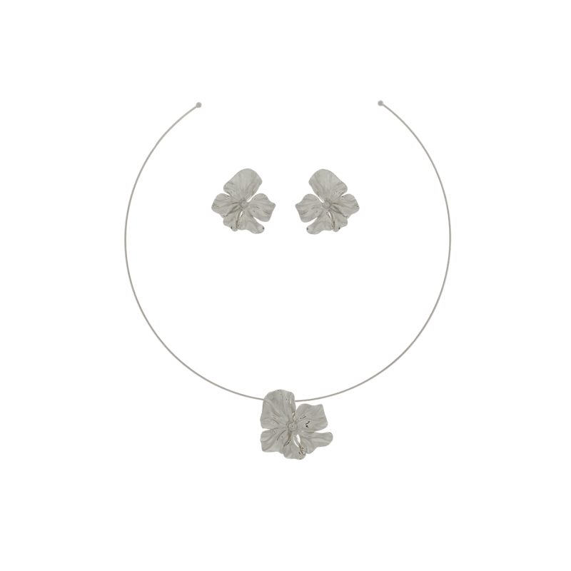 CONJUNTO ARO FLOR RENOVARE BANHO PRATA