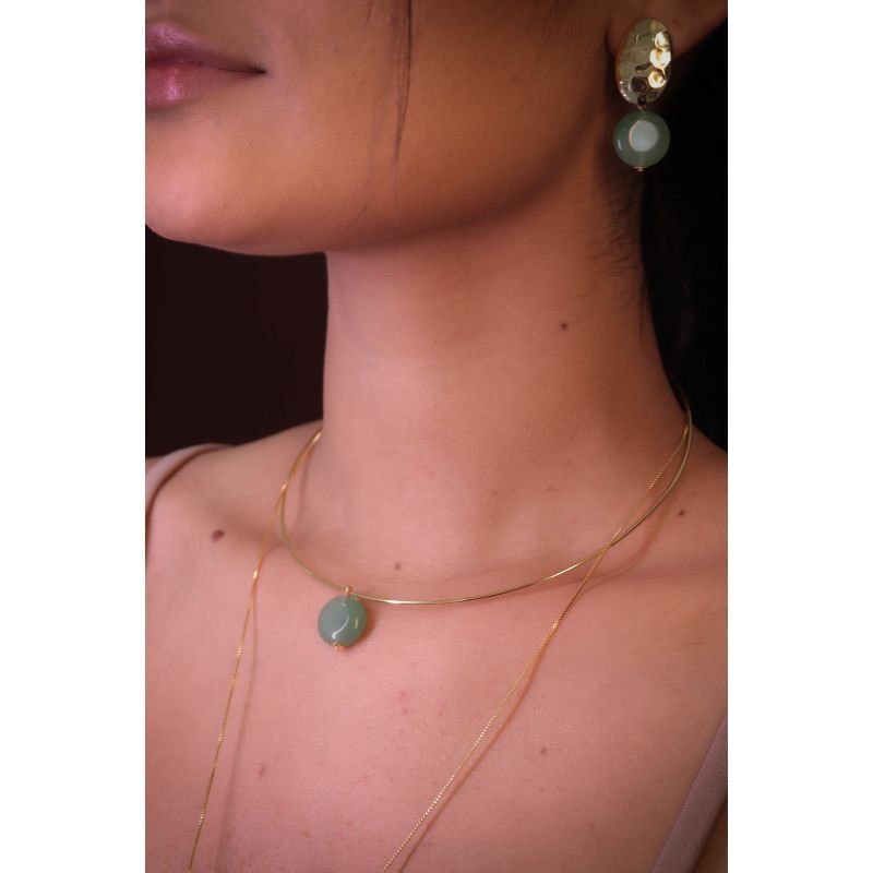 CONJUNTO ARO PEDRA NATURAL CORES