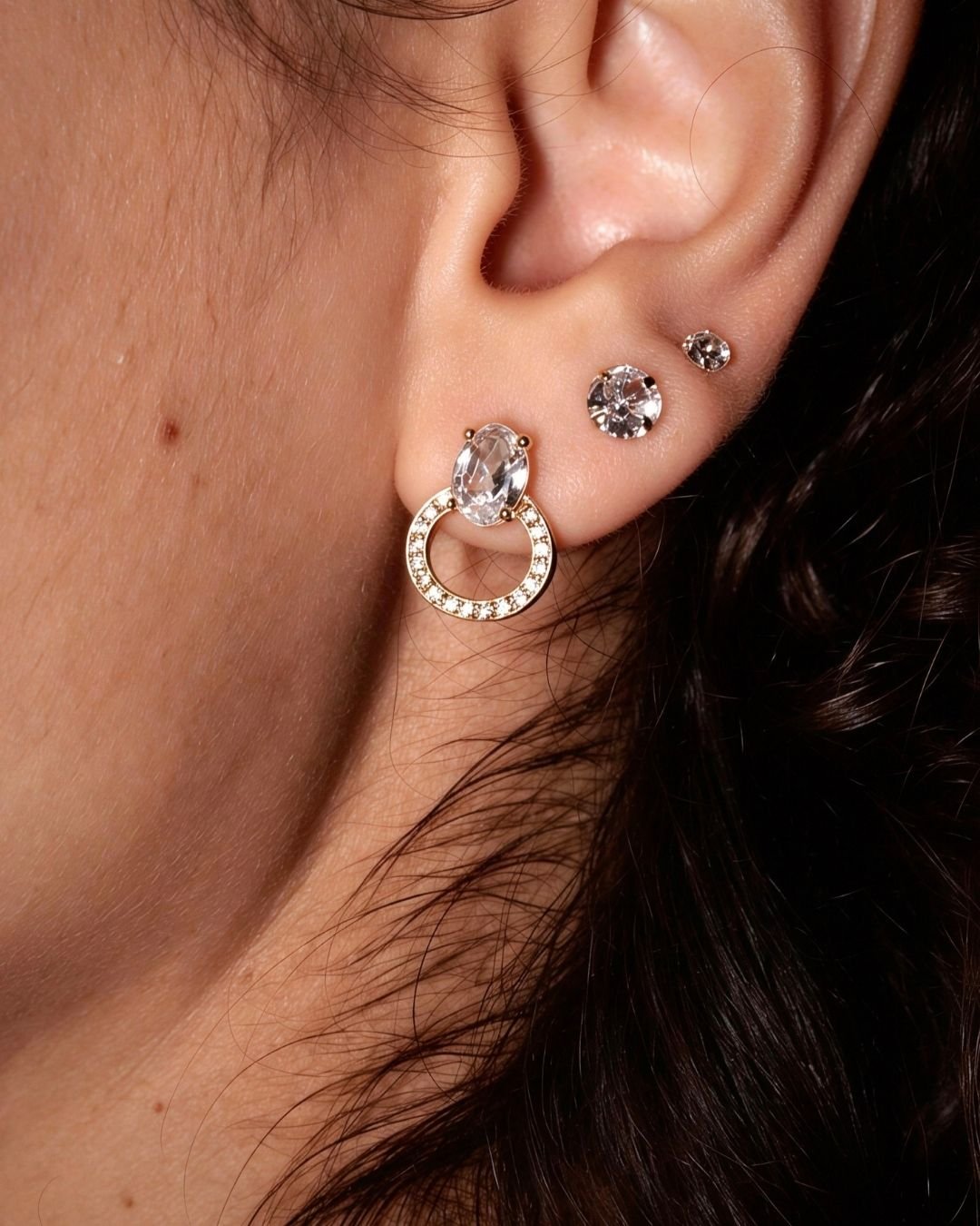 CONJUNTO CIRCULO CRAVEJADO E ZIRCONIA