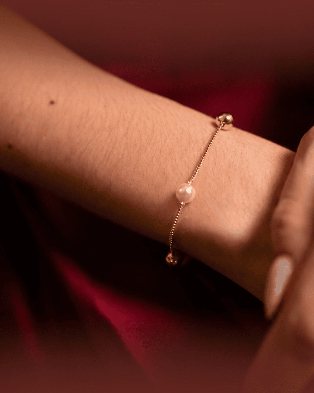Pulseira Bolas Lisas e Pérola.
